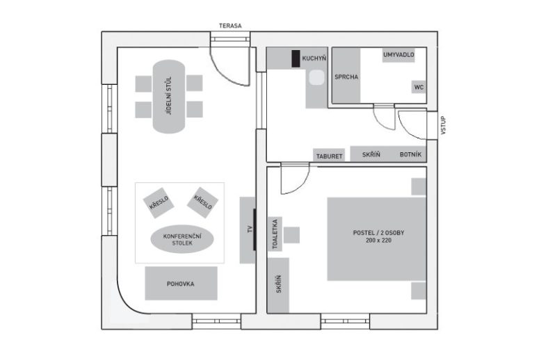 Plán apartmánu Venezia