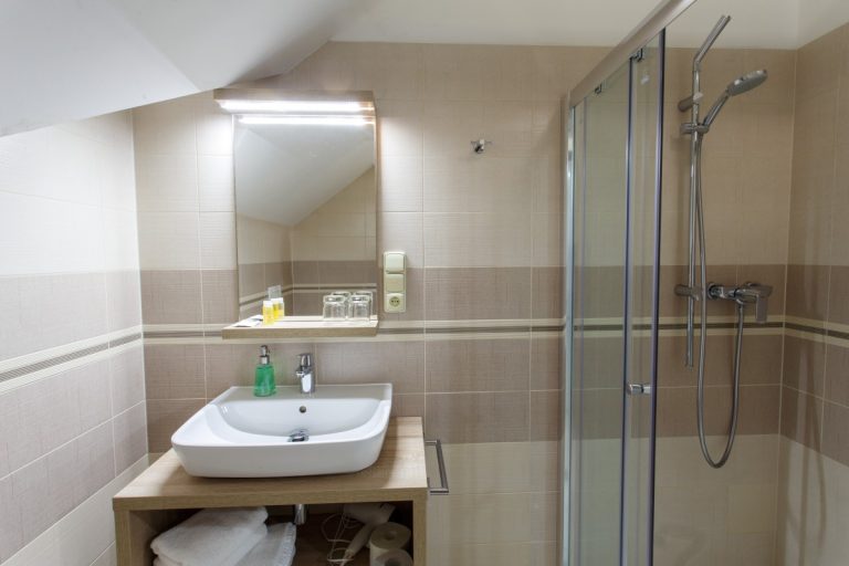 Koupelna v apartmánu Luhačovice