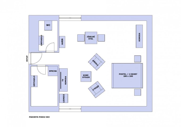 Plán apartmánu Korčula